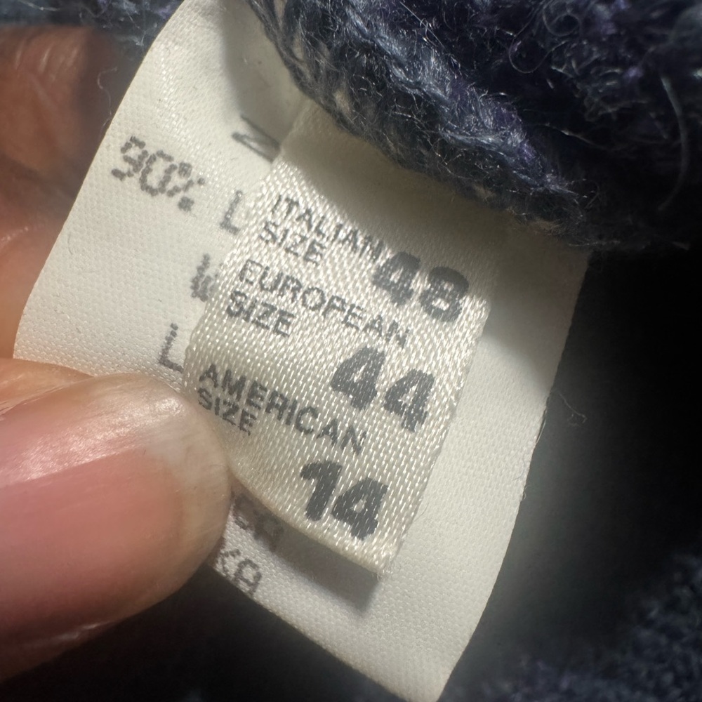 Arian Kool for Zimbello Vintage V-Neck Wool/Alpaca Sweater Sz - Picture 11 of 13